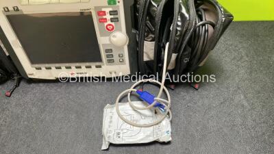 GS Corpuls3 Slim Defibrillator Ref : 04301 (Powers Up) with Corpuls Patient Box Ref : 04200 (Powers Up) with Pacer, Oximetry, ECG-D, ECG-M, CO2, CPR, NIBP and Printer Options, 4 and 6 Lead ECG Leads, SPO2 Finger Sensor, Hose, Paddle Lead, CO2 Cable, 3 x B - 5