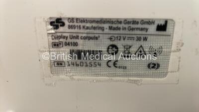 GS Corpuls3 Slim Defibrillator Ref : 04301 (Powers Up) with Corpuls Patient Box Ref : 04200 (Powers Up) with Pacer, Oximetry, ECG-D, ECG-M, CO2, CPR, NIBP and Printer Options, 4 and 6 Lead ECG Leads, SPO2 Finger Sensor, Hose, Paddle Lead, CO2 Cable, 3 x B - 11