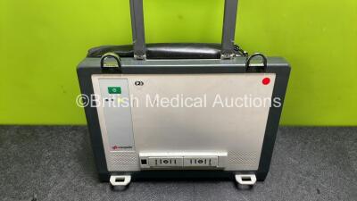 GS Corpuls3 Slim Defibrillator Ref : 04301 (Powers Up) with Corpuls Patient Box Ref : 04200 (Powers Up) with Pacer, Oximetry, ECG-D, ECG-M, CO2, CPR, NIBP and Printer Options, 4 and 6 Lead ECG Leads, SPO2 Finger Sensor, Hose, Paddle Lead, CO2 Cable, 3 x B - 7