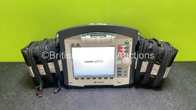 GS Corpuls3 Slim Defibrillator Ref : 04301 (Powers Up) with Corpuls Patient Box Ref : 04200 (Powers Up) with Pacer, Oximetry, ECG-D, ECG-M, CO2, CPR, NIBP and Printer Options, 4 and 6 Lead ECG Leads, SPO2 Finger Sensor, Hose, Paddle Lead, CO2 Cable, 3 x B