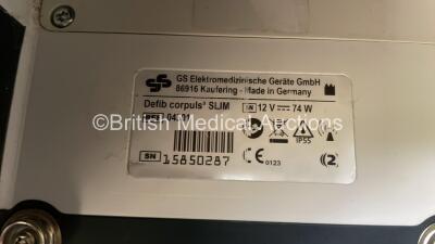 GS Corpuls3 Slim Defibrillator Ref : 04301 (Powers Up) with Corpuls Patient Box Ref : 04200 (Powers Up) with Pacer, Oximetry, ECG-D, ECG-M, CO2, CPR, NIBP and Printer Options, 4 and 6 Lead ECG Leads, SPO2 Finger Sensor, Hose, Paddle Lead, CO2 Cable, 3 x F - 9