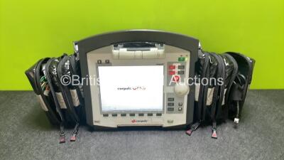 GS Corpuls3 Slim Defibrillator Ref : 04301 (Powers Up) with Corpuls Patient Box Ref : 04200 (Powers Up) with Pacer, Oximetry, ECG-D, ECG-M, CO2, CPR, NIBP and Printer Options, 4 and 6 Lead ECG Leads, SPO2 Finger Sensor, Hose, Paddle Lead, CO2 Cable, 3 x F