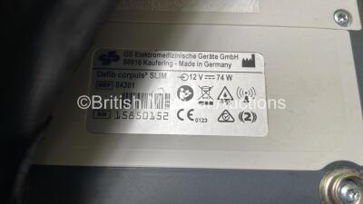 GS Corpuls3 Slim Defibrillator Ref : 04301 (Powers Up) with Corpuls Patient Box Ref : 04200 (Powers Up) with Pacer, Oximetry, ECG-D, ECG-M, CO2, CPR, NIBP and Printer Options, 4 and 6 Lead ECG Leads, SPO2 Finger Sensor, Hose, Paddle Lead, CO2 Cable, 3 x F - 9