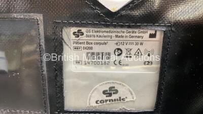 GS Corpuls3 Slim Defibrillator Ref : 04301 (Powers Up) with Corpuls Patient Box Ref : 04200 (Powers Up) with Pacer, Oximetry, ECG-D, ECG-M, CO2, CPR, NIBP and Printer Options, 4 and 6 Lead ECG Leads, SPO2 Finger Sensor, Hose, Paddle Lead, CO2 Cable, 3 x F - 10