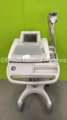 GE MAC 3500 ECG Machine on Stand with 10 Lead ECG Leads (Powers Up)SCA10492940PA*