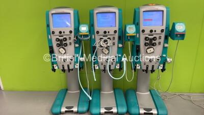 3 x Gambro Prismaflex Dialysis Machine - Running Hours 15397 / 16097 / 11594 with 3 x Barkey Autocontrol Units (All Power Up) *S/N PA13786 / PA12615 / PA13786*