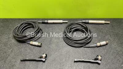 2 x Stryker 5400-15 CORE Micro Drill Handpieces with 2 x Leads and 2 x Handswitches