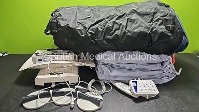 Mixed Lot Including 1 x Seca Electronic Baby Scale 385, 1 x Linak Triple Footswitch FS3079-00 (Damaged - See Photo), 1 x ArjoHuntleigh Acphne 14-20/S9346 Bed Controller, 1 x Unknown Couch Controller (See Photo), 1 x Inflatable Mattress with Pump and 5 x T