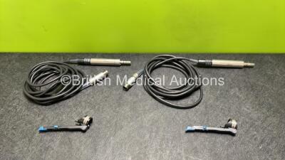 2 x Stryker 5400-15 CORE Micro Drill Handpieces with 2 x Leads and 2 x Handswitches