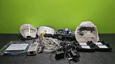 Mixed Lot Including 1 x Baynhams PeRSo 3.0 Series Blower Unit with 5 x Batteries and 6 x Power Supplies, 1 x Easiair Blower Unit, 1 x Philips UPC Adapter, 1 x Invivo Fiber-Optic Surface Temperature Sensor and Various Leads