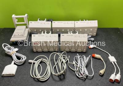 Job Lot Including 5 x Drager Infinity HemoMed Ref 5588822 Wedge Modules, 1 x Drager Pick and Go Docking Station and Various Drager Monitoring Cables *SN 5294438154 / 5294440855 / 5292634356 / 5292629754 / NA*