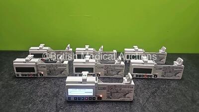 7 x CME T34 Syringe Pumps (All Power Up with Stock Battery- Stock Battery Not Included, 1 x Missing Battery Cover, 1 x System Error, 3 x Slight Damaged Screens - See Photos)