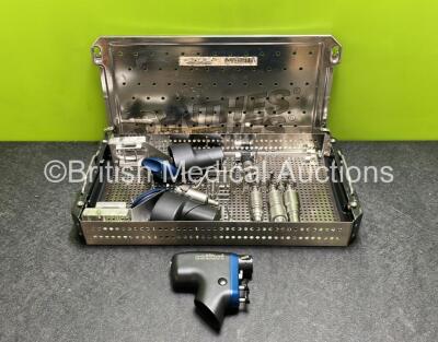 Synthes Colibri Surgical Drill Ref 532.001 with 5 x Attachments, 1 x Jacobs Key, 2 x Battery Housings and 2 x Transfer Shields in Tray *SN 012189*