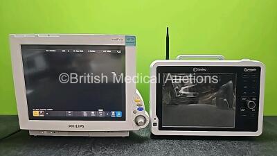 Job Lot Including 1 x Invivo Expression MRI Patient Monitor with Printer Option (Untested Due to No Power Supply) and 1 x Philips IntelliVue MP70 Monitor (Powers Up)