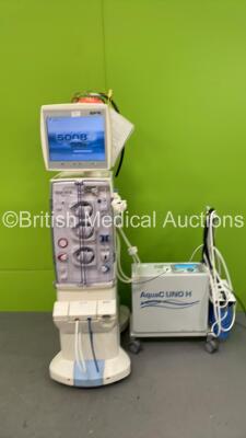 Fresenius Medical Care 5008S CorDiax Dialysis Machine Software Version V.57 - Running Hours 2388 with Fresenius Medical Care Aqua C UNO H Reverse Osmosis Unit (Both Power Up) *S/N 2VSAF395*