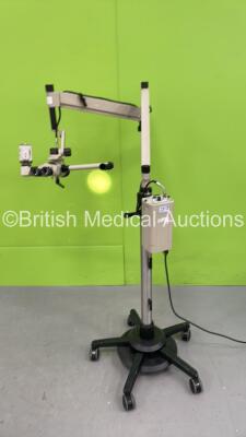 Global Surgical Microscope with Binoculars, 2 x 10x Eyepieces, Training Arm and Global Halogen Two System Light Source on Stand (Powers Up with Good Bulb) *S/N M79304300*