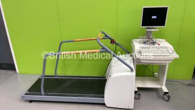 GE Case Stress Test Machine (HHD REMOVED) with ECG Lead and GE T2100 Treadmill (Powers Up)