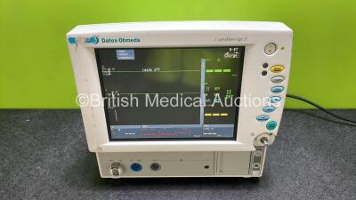 Datex Ohmeda Cardiocap 5 Patient Monitor Including ECG, SpO2, T1 and NIBP Options (Powers Up with Missing Dial - See Photos)