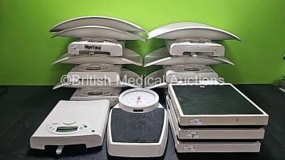 Job Lot Including 7 x Seca Baby Weighing Scales (1 x Damaged Casing - See Photo), 3 x Seca Digital Scales and 1 x Seca Analogue Scale