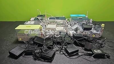 Job Lot Including 6 x ProPulse II Ear Irrigation Units with 5 x Containers, 3 x Lids and 5 x Missing Handpiece Attachments - See Photos), 2 x ProPulse III Care Ear Irrigators with 2 x Containers and Lids (Missing Handpiece Attachment and Damaged Handpiece