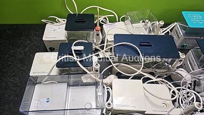 Job Lot Including 6 x ProPulse II Ear Irrigation Units with 5 x Containers, 3 x Lids and 5 x Missing Handpiece Attachments - See Photos), 2 x ProPulse III Care Ear Irrigators with 2 x Containers and Lids (Missing Handpiece Attachment and Damaged Handpiece - 3