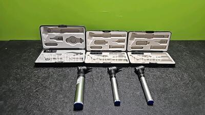 Job Lot 3 x Keeler Ophthalmoscopes with Attachments (All Power Up)