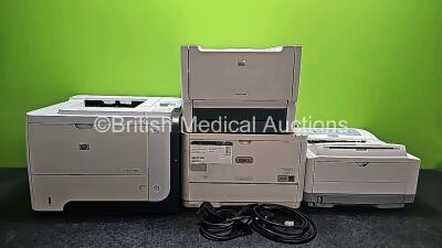 Job Lot Including 1 x OKI B4600 Printer (Powers Up),1 x OKI ES4131 Printer (Powers Up), 1 x HP LaserJet P2014 Printer (Powers Up) and 1 x HP LaserJet P3015 (Powers Up) *Cage*