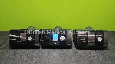 3 x ResMed AirSense 10 Autoset CPAP Units (All Power Up with Stock Power Supply - Stock Power Supply Not Included, 2 x Missing Humidifier Chambers and Covers- See Photos)