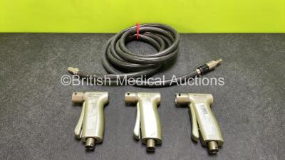 3 x MicroAire Pulse Lavage Ref 5740-100 Handpieces with 1 x Hose