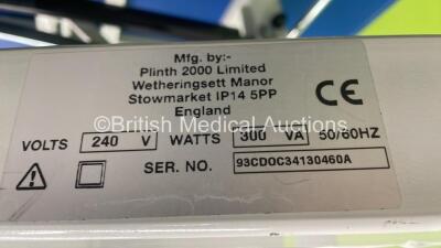 1 x Huntleigh Nesbit Evans Hydraulic Patient Examination Couch (Hydraulics Tested Working) and 1 x Plinth 2000 Electric Patient Examination Couch (Unable to Power Test Due to No Controller) *S/N 93CD0C34130460A* - 6