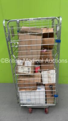 Job Lot of Laboratory Consumables Including Collecting Tubes, Single Use Tourniquets and Pink Coated Microscope Slides (Cage Not Included)