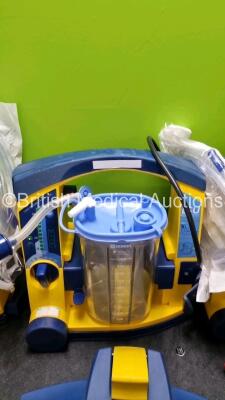 3 x LSU Laerdal Suction Units (All Power Up) with 3 x LSU Wall Brackets (2 x with Cut Cables) and Hoses - 3