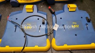 3 x LSU Laerdal Suction Units (All Power Up) with 3 x LSU Wall Brackets (2 x with Cut Cables) and Hoses - 5