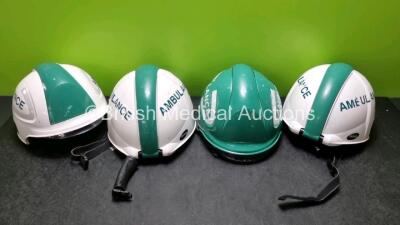 4 x Ambulance Safety Helmets