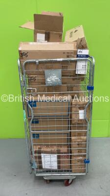 Job Lot of Consumables Including, Face Masks, Protective Gowns and Scrub Suit Pants (Cage Not Included)