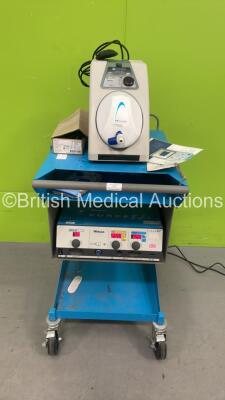 Valleylab Force EZ -8C Electrosurgical / Diathermy Unit on Stand with ConMed System 1200 Smoke Evacuator on Valleylab Trolley (Powers Up) *S/N 070559 / F4G7529B**