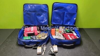 Job Lot Including 2 x Oralite Emergency Carry Bags, 2 x Masimo 800101 Mainstream Analyzers and Various Patient Monitoring Cables