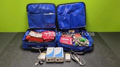 Job Lot Including 2 x Oralite Emergency Carry Bags, 2 x Masimo 800101 Mainstream Analyzers, 2 x Ortivus M531 Measuring Units and Various Patient Monitoring Cables