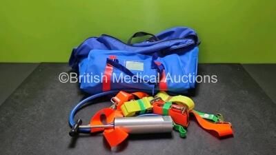 Job Lot Including 1 x Ouramedic Vacuum Splint with 1 x Pump and 4 x Ambulance Safety Belts