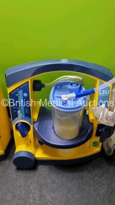 3 x LSU Laerdal Suction Units (All Power Up, 2 x with Damage to Casing - See Photo) with Hoses - 2