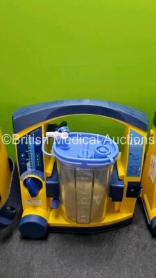 3 x LSU Laerdal Suction Units (All Power Up, 2 x with Damage to Casing - See Photo) with Hoses - 3