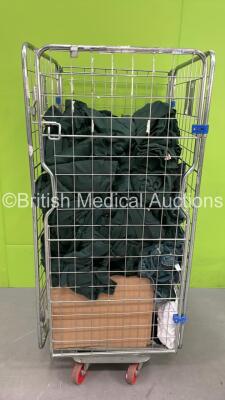 Cage of Ambulance Uniforms - Mix of Sizes and Masks (Cage Not Included - Out of Date)