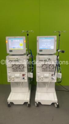 2 x B-Braun Dialog+ Adimea Dialysis Machines Software Version 9.1b - Running Hours 16556 (Both Power Up - 1 x with Error)