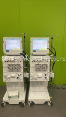 2 x B-Braun Dialog+ Adimea Dialysis Machines Software Version 9.1b - Running Hours 16898 / 6 (Both Power Up)