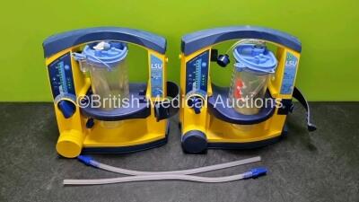 2 x LSU Laerdal Suction Units (All Power Up, 2 x with Damage to Casing - See Photo) with Hoses