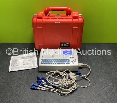 Schiller Cardiovit AT-101 ECG Machine with 10 Lead ECG Lead in Case (Powers Up)