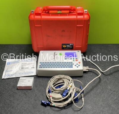 Schiller Cardiovit AT-101 ECG Machine with 10 Lead ECG Lead in Case (Powers Up)