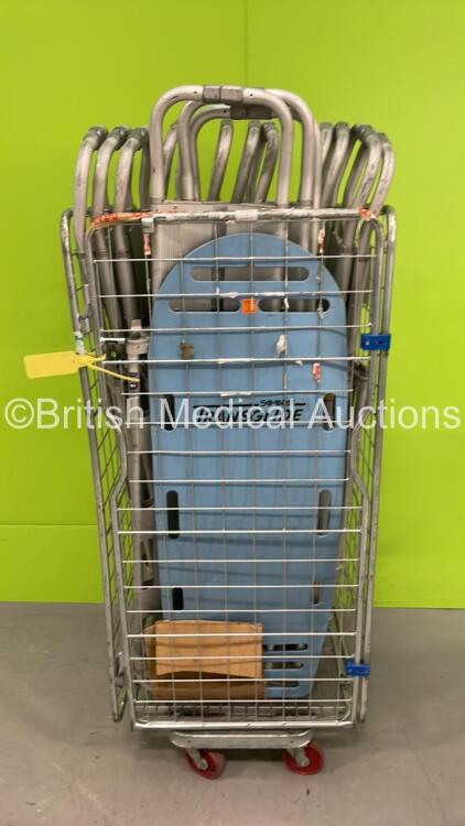 14 x Aluminium Scoop Stretchers and 1 x Transglide Board (Cage Not Included)