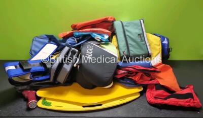 Job Lot of Various Ambulance Bags Including 1 x Lucas 2 Bag, 2 x Glide Boards, 1 x Loco 037 Glide Board and 1 x EZ-10 LIS Power Driver