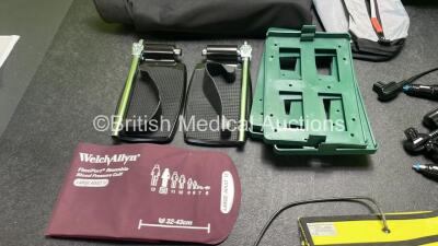 Job Lot Including 2 x Lomax 8.5 Wheelchair Footplates, 6 x Laerdal LSU DC Chargers, 1 x Steddal Zone Lighting Unit (Damage to Casing - See Photo) and 3 x Ambulance Bags - 7